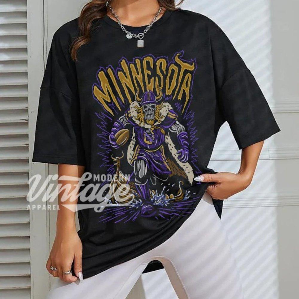 Vintage Style Shirt Sweater Minnesota Vikings Skeleton Warrenlotas Shirt